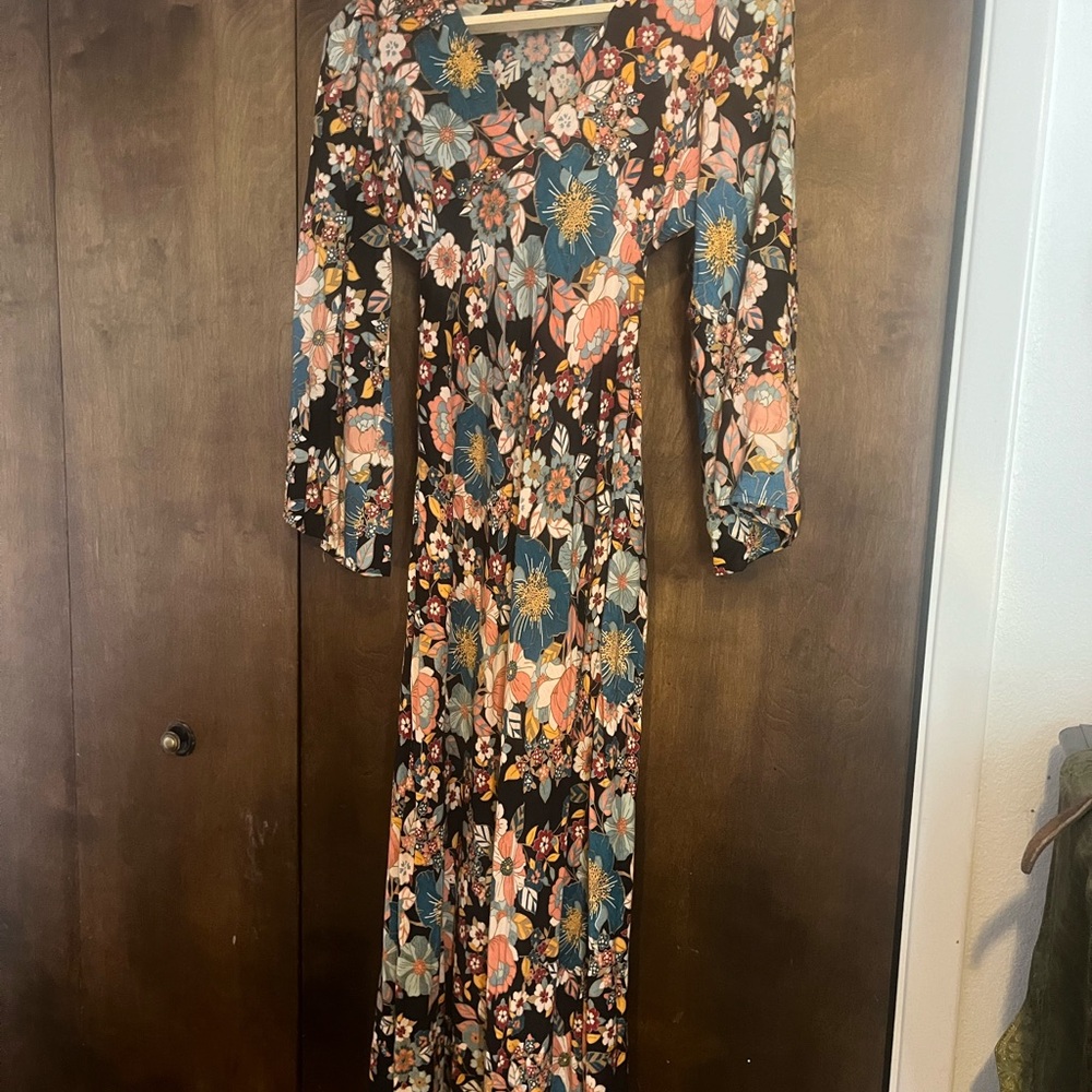 Angie Multicolor Floral Long Sleeve Dress